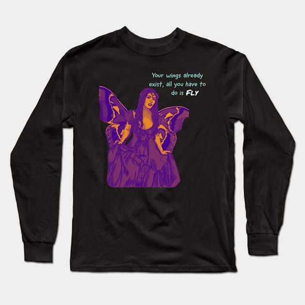 Butterfly Monarch Queen Long Sleeve T-Shirt by DravenWaylon